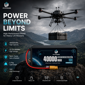 40000mAh 6S 22.2V semi solid state heavy lift industrial UAV battery 360Wh/kg high energy density