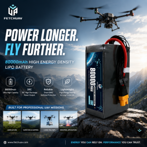 FETCHUAV 80,000mAh high-capacity UAV LiPo battery